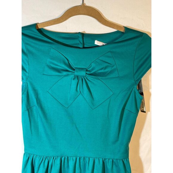 lc lauren conrad short sleeve dress green side zipper button size 0 READ NEW - Picture 3 of 13